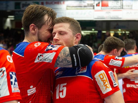Martin Strobel HBW Balingen Weilstetten 15 and Benjamin Meschke HBW Balingen Weilstetten 13, Frisch Auf Göppingen vs. HBW Balingen Weilstetten, 1 Bundesliga, Handball, Men, 17 11 2019 Frisch Auf Göppingen vs. HBW Balingen Weilstetten, 1 Bundesliga, Handball, Men, 17 11 2019 Göppingen Copyright: xEibner-Pressefotox EP_mst