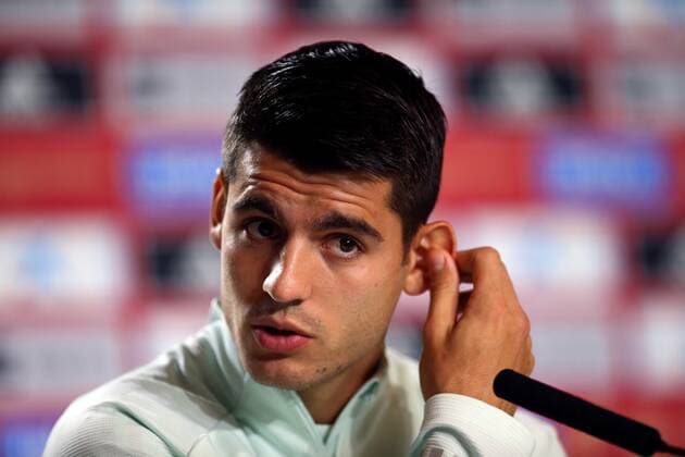 Spain s Alvaro Morata attends a presser at Las Rozas sports complex in Madrid, Spain, 17 November 2019, on the eve of a UEFA EURO, EM, Europameisterschaft,Fussball 2020 qualifying group F match between Spain and Romania at the Wanda Metropolitano stadium in Madrid. Spain s presser !ACHTUNG: NUR REDAKTIONELLE NUTZUNG!  Copyright: xRodrigoxJiménezx GRAF660 20191117-637096158059868128