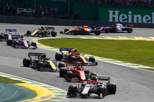 Motorsports: FIA Formula One World Championship, WM, Weltmeisterschaft 2019, Grand Prix of Brazil, 99 Antonio Giovinazzi (ITA, Alfa Romeo Racing), 16 Charles Leclerc (MCO, Scuderia Ferrari Mission Winnow), Sao Paulo Brazil