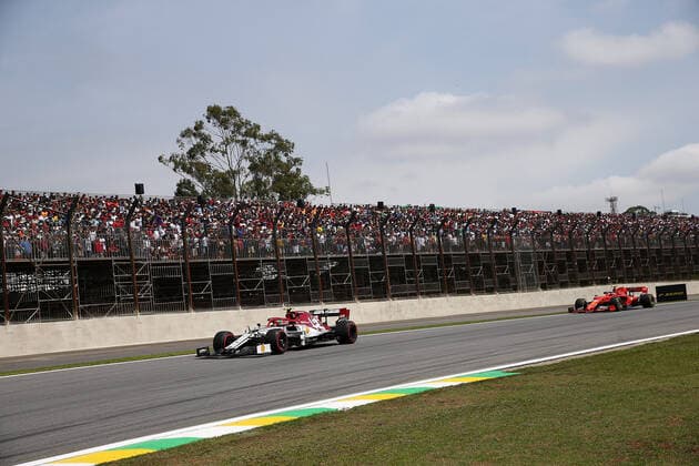 Photo4 LaPresse 17 11 2019 Sao Paulo, Brazil Grand Prix Formula One Brazil 2019 In the pic: Antonio Giovinazzi (ITA) Alfa Romeo Racing C38 and Charles Leclerc (MON) Scuderia Ferrari SF90  Copyright: xPhoto4 LaPressex