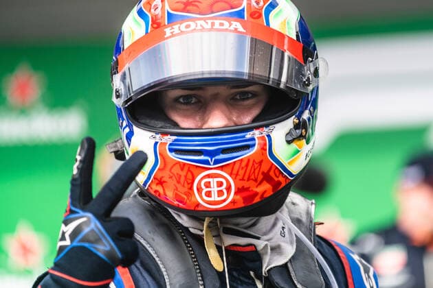 Grande Prêmio do Brasil F1 2019 SÃO PAULO, SP - 17.11.2019: GRANDE PRÊMIO DO BRASIL F1 2019 - Pierre Gasly (FRA) celebrates second place at the Brazilian Formula 1 2019 Grand Prix, held at the Interlagos Circuit in São Paulo, SP. (Photo: Victor Eleutério Fotoarena) x1833337x  VictorxEleutério