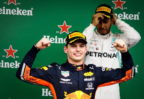 Grande Prêmio do Brasil F1 2019 SÃO PAULO, SP - 17.11.2019: GRANDE PRÊMIO DO BRASIL F1 2019 - It takes place this Sunday (17), at the Interlagos racetrack, south of the city of Sao Paulo, another Grand Prix of Brazil F1 2019. The driver Lewis Hamilton of Mercedes has already been champion of this season. In the photo, Red Bull Racing Honda rider Max Verstappen celebrates the victory of the stage in Brazil. (Photo: Aloisio Mauricio Fotoarena) x1833339x  AloisioxMauricio