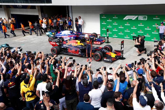 Motorsports: FIA Formula One World Championship, WM, Weltmeisterschaft 2019, Grand Prix of Brazil, 33 Max Verstappen (NLD, Aston Martin Red Bull Racing), Sao Paulo Brazil