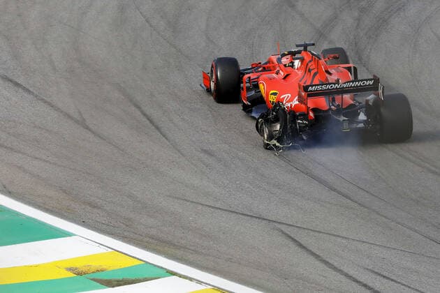 November 17, 2019, Sao Paulo, SP, Brazil: SEBASTIAN VETTEL of the Scuderia Ferrari after crash into his teammate Charles Leclerc, da Ferrari during Brazilian Formula 1 Grand Prix at Interlagos racetrack. F1 2019: Brazil Grand Prix: Crash - ZUMAc168 20191117_zap_c168_018 Copyright: xMarceloxChellox