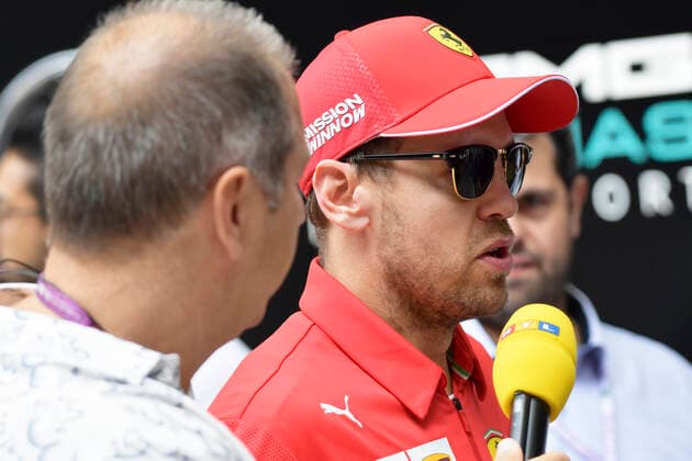 VETTEL Sebastian F1 Team Scuderia Ferrari with EBEL Kai RTL F1 GP Brazil 2019 on 17 11 2019 Sao Paulo