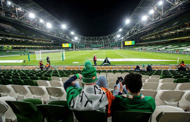 UEFA EURO, EM, Europameisterschaft,Fussball 2020 Qualifying Round Group D, Aviva Stadium, Dublin 18 11 2019 Republic of Ireland vs Denmark Ireland fans ahead of the game Ireland fans ahead of the game 18 11 2019  Copyright: x©INPHO JamesxCrombiex JBN25312