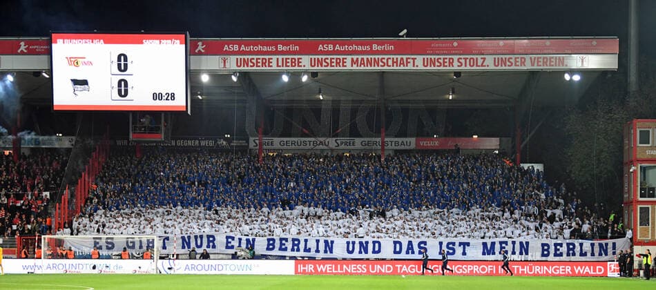Soccer, men, season 2019 2020, 1 Bundesliga 10 matchday , 1 FC Union Berlin Hertha BSC, fans of Hertha, there is only one Berlin and that is my Berlin, 02 11 2019, Copyright: xMatthiasxKochx