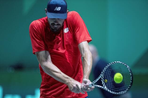 US Reilly Opelka in action against Canadian Vasek Pospisil in the group stage tie between United States and Canada at Caja Magica pavilion, in Madrid, Spain, 19 November 2019. The event runs until next 24 November. Davis Cup finals in Madrid !ACHTUNG: NUR REDAKTIONELLE NUTZUNG!  Copyright: xRodrigoxJimenezx GRAF2081 20191119-637097896681679592