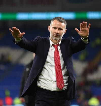 19th November 2019; Cardiff City Stadium, Cardiff, Glamorgan, Wales; European Championships 2020 Qualifiers, Wales versus Hungary; Ryan Giggs, Manager of Wales shows his appreciation to the fans - Editorial Use  ActionPlus12189977 NathanxMunkley