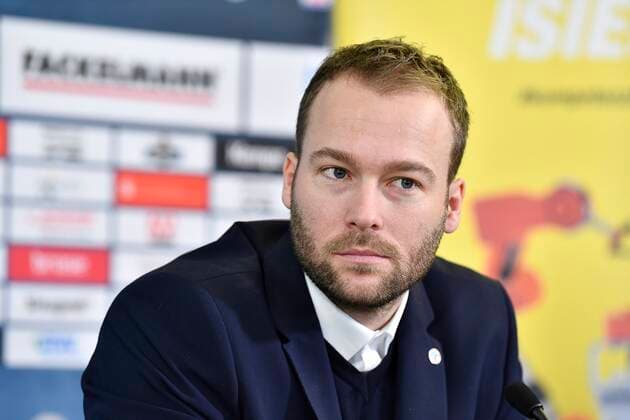 20 11 2019 Handball 1 Bundesliga Season 2019 2020 HC Erlangen HCE Press conference Press event Media event Announcement Michael Haaß as new head coach for the coming season Kevin Schmidt Sports Director HC Erlangen HCE