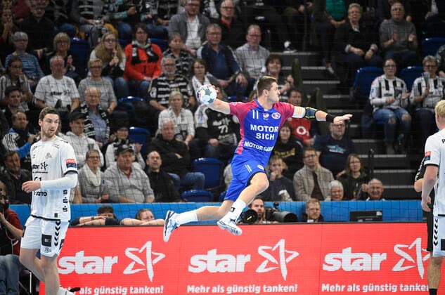 Zakhar Denysov HC Motor Saporischja , Handball, Men, THW Kiel vs. HC Motor Saporischja Zaporozhye , Champions League, 9 Matchday, Group Phase, 20 11 19 Kiel Sparkassen Arena Schleswig Holstein Germany