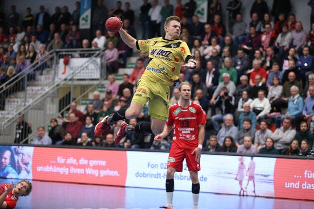 Dorian Woestmann HSG Krefeld 7 GER, Handball, 2 Bundesliga, ASV Hamm Westfalen vs. HSG Krefeld, 20 11 2019 Hamm Copyright: xEibner-Pressefotox xJanxStrohdiekx EP_JSK