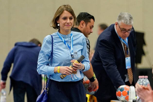 Jennifer Kettemann Managing Director, RNL , single picture, action, joy, friendly, cheerful, happy, radiant, optimistic, 20 11 2019, Mannheim Germany , Handball, EHF Cup, Rhein Neckar Löwen SKA Minsk xozx