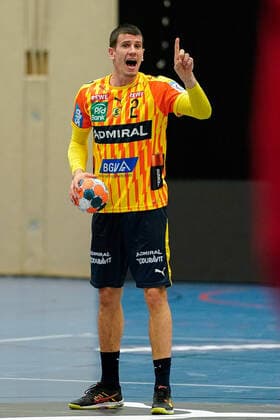 Andre Schmid Andy Schmid, RNL, 2 , gives instructions, gesticulate, gesticulate with arms, gives instructions, gesticulate, clipping, full body, single frame, action, action, 20 11 2019, Mannheim Germany , Handball, EHF Pokal, Rhein Neckar Löwen SKA Minsk xozx