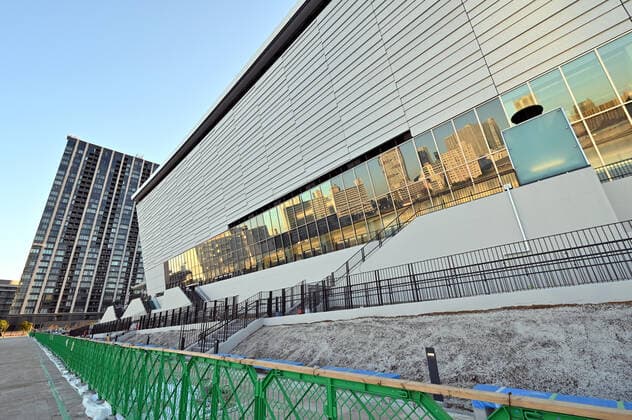 November 21, 2019, Tokyo, Japan - Construction of the Ariake Arena, the venue for the 2020 Tokyo Olympics volleyball and handball games and Paralympic wheelchair basketball, is almost completed on the waterfront area of Tokyos Ariake on Thursday, November 21. After the Tokyo 2020 Games, the arena will become a new sporting and cultural center with a seating capacity for up to 15,000 spectators. Noxthirdxpartyxsales  (117017359)