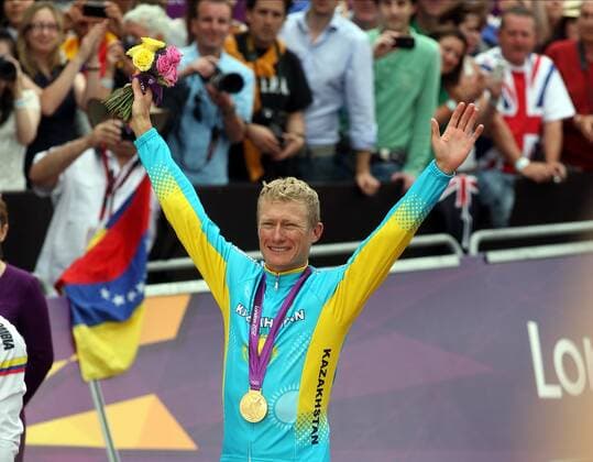Alexandr Vinokourov Takes Gold Kazakhstan London 2012 Olympic Games, Olympische Spiele, Olympia, OS Mens Road Race Pall Mall, London, England 28 July 2012  Copyright: MaryxEvansxAllstarxPaulxMcFegan 12421664