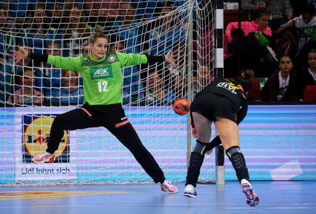 BAU 21 11 2019 Stuttgart Handball Women Germany vs Montenegro, v l Dinah Eckerle GER , Jovanka Radicevic Montenegro