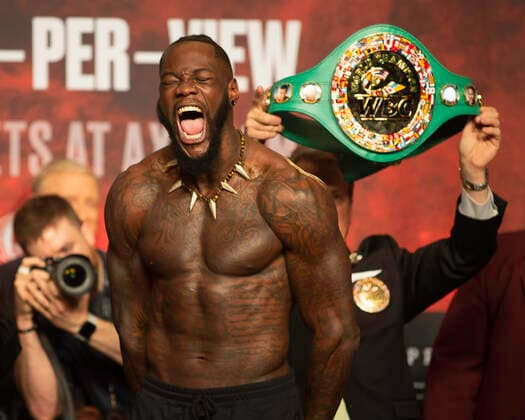 Bilder des Jahres 2019, Sport 11 November Sport Bilder des Tages November 22, 2019, Las Vegas, Nevada, USA: WBC Heavyweight Champion DEONTAY THE BRONZE BOMBER WILDER 219 lbs and Cuban slugger Luis King Kong Ortiz 236 lbs final press conference, PK, Pressekonferenz at the MGM Grand. Boxing 2019: Wilder vs Ortiz: Weighin - ZUMAb35_ 20191122_sha_b35_279 Copyright: xLarryxBurtonx