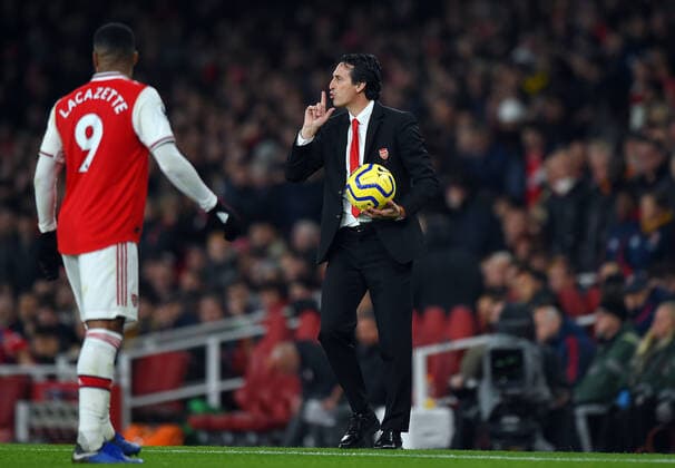 Fußball, Trainerhistorie, FC Arsenal Arsenal Manager Unai Emery during the Premier League match at the Emirates Stadium, London. Picture date: 23rd November 2019. Picture credit should read: Robin Parker Sportimage EDITORIAL USE ONLY. No use with unauthorised audio, video, data, fixture lists, club league logos or live services. Online in-match use limited to 120 images, no video emulation. No use in betting, games or single club league player publications. SPI-0319-0017