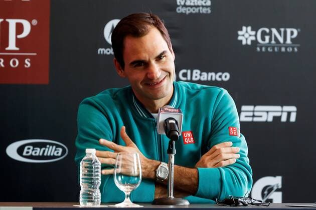 The Swiss tennis player Roger Federer participates in a press conference, PK, Pressekonferenz in Mexico City, Mexico, 23 November 2019. The bullring of Mexico, the one with the highest capacity in the world, will become a tennis court on Saturday for a few hours for an exhibition between Roger Federer, world number 3, and the German Alexander Zverev, seven of the world ranking. The bullring of Mexico is transformed for an exhibition of Federer !ACHTUNG: NUR REDAKTIONELLE NUTZUNG!  Copyright: xJoséxMéndezx(es-ES)x AME8866 20191123-637101317812306560