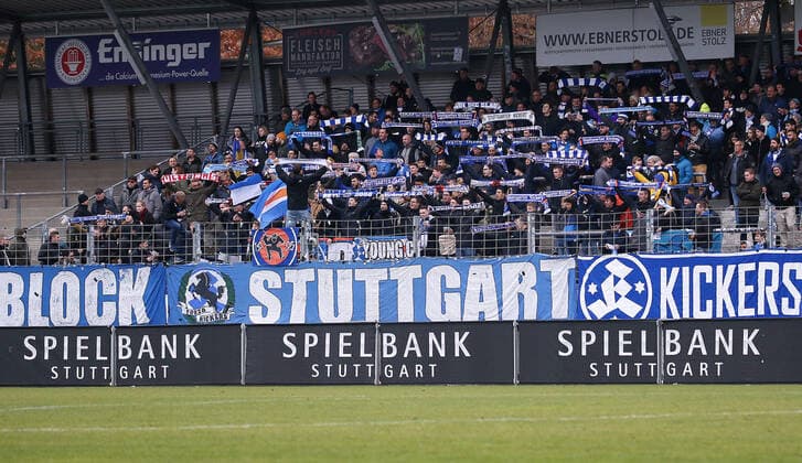BAU 23 11 2019 Stuttgart Degerloch Football SV Stuttgarter Kickers vs Neckarsulmer Sport Union, Feature Stuttgart Fans