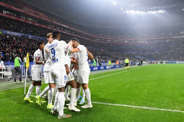 Fußball, Olympique Lyon - OGC Nizza JOIE - EQUIPE DE FOOTBALL DE LYON FOOTBALL : Lyon vs Nice - Ligue 1 Conforama - 23 11 2019 FEP Panoramic 