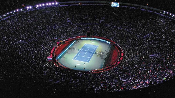 November 23, 2019 EUM20191124DEP02 JPG MEXICO CITY SportDeportes Tennis Federer Aspects of Plaza de Toros Mexico turned into a tennis court during the friendly match between Swiss Roger Federer and German Alexander Zverev, Saturday, November 23, 2019 Photo Agency EL UNIVERSALLuis RamirezEELG Latin News November 23, 2019  - ZUMAu78_ 20191123_zaf_u78_088 Copyright: xElxUniversalx