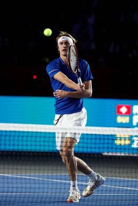 German tennis player Alexander Zverev after a friendly match against Swiss Roger Federer in the Monumental Bullring of Mexico, the one with the largest capacity in the world, which has become a tennis court for a few hours to see the legendary athlete, in Mexico City, Mexico, 23 November 2019. The Monumental Bullring of Mexico is transformed for an exhibition of Federer !ACHTUNG: NUR REDAKTIONELLE NUTZUNG!  Copyright: xJosexMendezx AME9084 20191124-637101847455704829