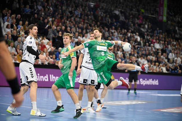 Patrick Wiesmach Larsen SC DHfK Leipzig, 4 , Handball Bundesliga, Liqui Moly HBL, Men, 14 Matchday, THW Kiel vs SC DHfK Leipzig, 24 11 19 Kiel Sparkassen Arena Schleswig Holstein Germany