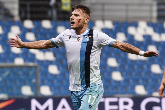 Bilder des Jahres 2019, Sport 11 November Sport Bilder des Tages Mg Reggio Emilia 24 11 2019 - campionato di calcio serie A Sassuolo-Lazio foto Matteo Gribaudi Image nella foto: esultanza gol Ciro Immobile 