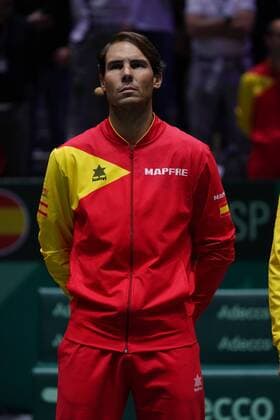 Rafael Nadal of Spain celebrates final match between Spain and Canada of Davis Cup by Rakuten Madrid Finals 2019 at Caja Magica on November 24, 2019 in Madrid, Spain Cordon Press,  xx xx