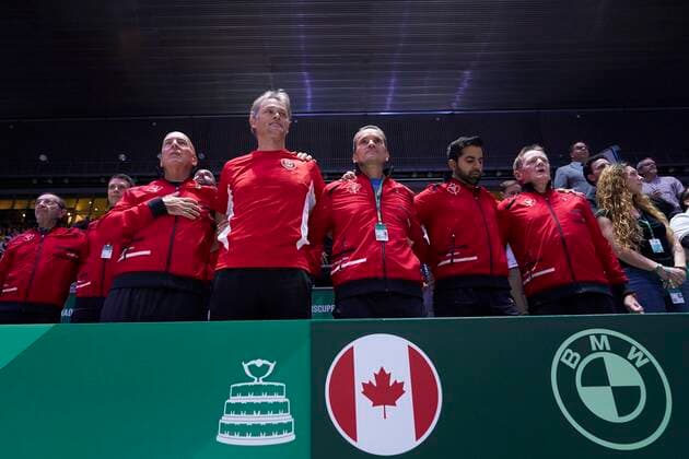 MADRID, SPAIN NOVEMBER 24 Team of Canada during the Final match between Spain and Canada of Davis Cup by Rakuten Madrid Finals 2019 at Caja Magica on November 24, 2019 in Madrid, Spain Photo by Diego Souto Kosmos Tennis Cordon Press,  xDiegoxSoutox xDavisxCupxbyxRakutenxMadridxFinalsx2019.xMadrid.xCajaxM?gica.x18-24xNovemberx