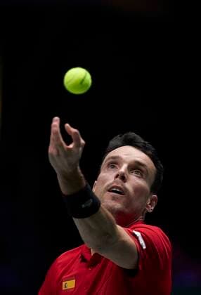 MADRID, SPAIN NOVEMBER 24 Roberto Bautista of Spain in action during the Final match between Spain and Canada of Davis Cup by Rakuten Madrid Finals 2019 at Caja Magica on November 24, 2019 in Madrid, Spain Photo by Diego Souto Kosmos Tennis Cordon Press,  xDiegoxSoutox xDavisxCupxbyxRakutenxMadridxFinalsx2019.xMadrid.xCajaxMagica.x18-24xNovemberx