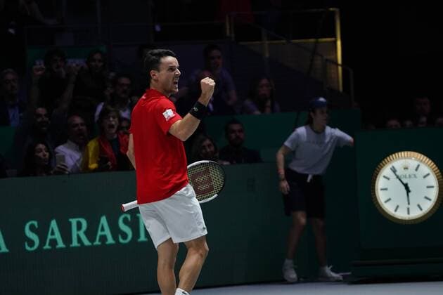 Roberto Bautista of Spain in action during the Final match between Spain and Canada of Davis Cup by Rakuten Madrid Finals 2019 at Caja Magica on November 24, 2019 in Madrid, Spain Cordon Press,  xx xx