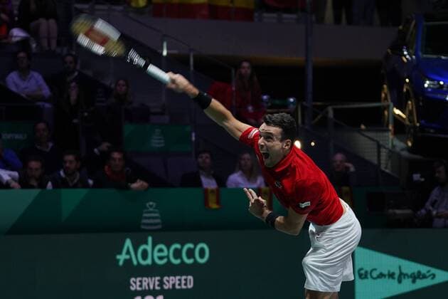 Roberto Bautista of Spain in action during the Final match between Spain and Canada of Davis Cup by Rakuten Madrid Finals 2019 at Caja Magica on November 24, 2019 in Madrid, Spain Cordon Press,  xx xx
