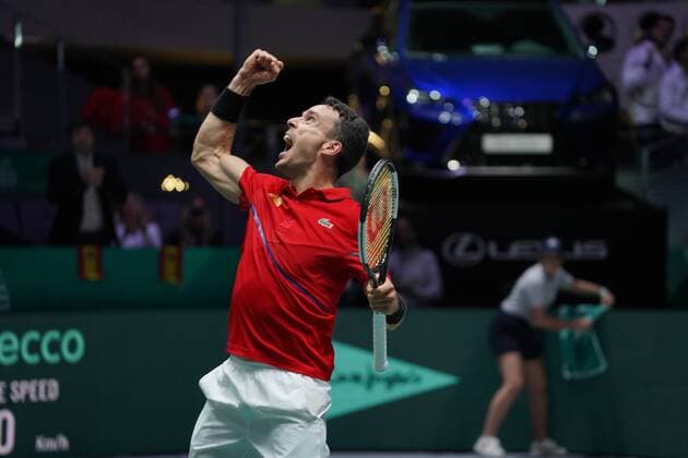 Roberto Bautista of Spain in action during the Final match between Spain and Canada of Davis Cup by Rakuten Madrid Finals 2019 at Caja Magica on November 24, 2019 in Madrid, Spain Cordon Press Cordon Press,  xx xx