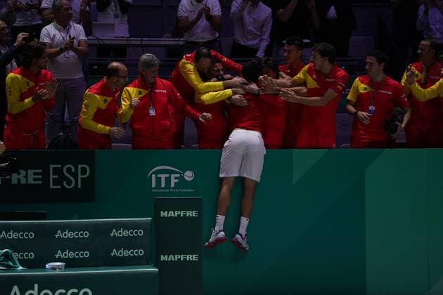 Roberto Bautista of Spain in action during the Final match between Spain and Canada of Davis Cup by Rakuten Madrid Finals 2019 at Caja Magica on November 24, 2019 in Madrid, Spain Cordon Press Cordon Press,  xx xx