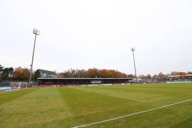 Sunday 17 11 2019, season 2019 20, 18 matchday of the Regionalliga West in Cologne Südstadion, SC Fortuna Köln BVB 09 Borussia Dortmund II, main grandstand of the Südstadion