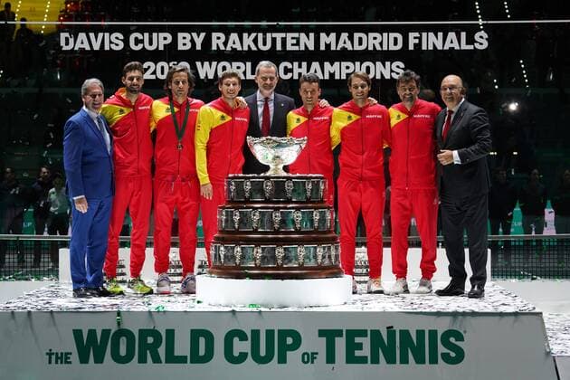 Spanish team celebrate after win the Davis Cup at La Caja Magica on November 24, 2019 in Madrid, Spain Cordon Press Cordon Press  xx xx