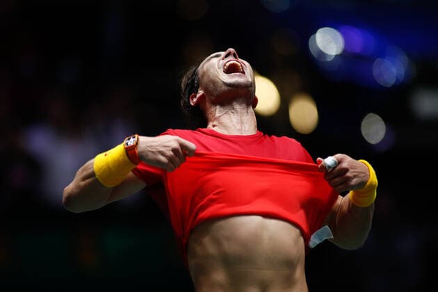 November 24, 2019, Madrid, Spain: RAFAEL NADAL of Spain celebrates the victory during the final match against Denis Shapovalov of Canada during the Day 7 of the 2019 Davis Cup at La Caja Magica. Tennis 2019: Davis Cup Madrid: Day Seven - ZUMAa181 20191124_zaa_a181_126 Copyright: xAFP7x