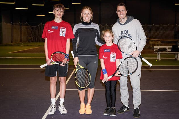 Caroline Wozniacki with Sebastian and Jasmin at 15 years and 13 years, after a game of tennis at KBs tennis courts at Frederiksberg, Tuesday 26 November 2019, Copenhagen Denmark,  Copyright: RitzauxScanpix NielsxChristianxVilmannx cop102 spdk20191126-115444-L