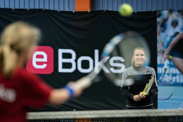 Caroline Wozniacki plays tennis with Sebastian and Jasmin at 15 and 13 years, at KBs tennis courts at Frederiksberg, Tuesday 26 November 2019, Copenhagen Denmark,  Copyright: RitzauxScanpix NielsxChristianxVilmannx cop102 spdk20191126-121235-L