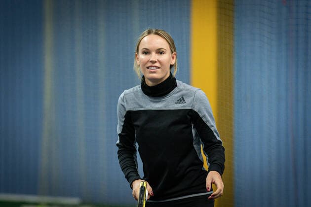 Caroline Wozniacki plays tennis with placed children on KBs tennis courts at Frederiksberg, Tuesday 26 November 2019, Copenhagen Denmark,  Copyright: RitzauxScanpix NielsxChristianxVilmannx cop102 spdk20191126-121302-L