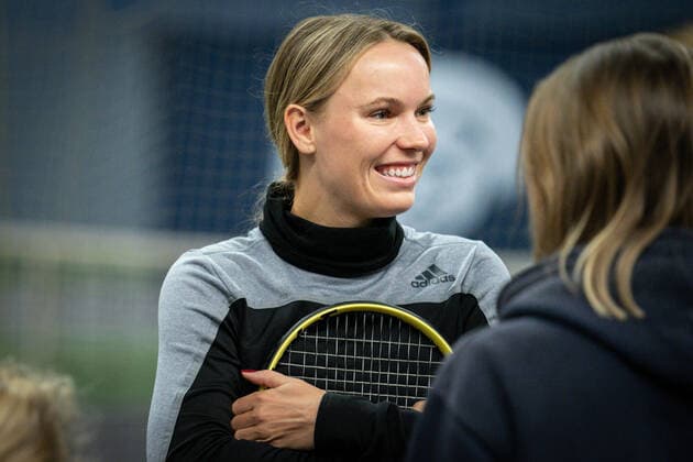 Caroline Wozniacki plays tennis with placed children on KBs tennis courts at Frederiksberg, Tuesday 26 November 2019, Copenhagen Denmark,  Copyright: RitzauxScanpix NielsxChristianxVilmannx cop102 spdk20191126-121311-L