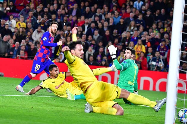 Football Champions League Group Phase 5 Matchday FC Barcelona Borussia Dortmund on 27 11 2019 at Camp Nou in Barcelona Goal to 2 0 by Lionel Messi Barcelona DFL Regulations prohibit any use of photographs as image sequences and or quasi video xMNx