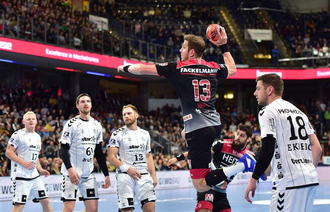 28 11 2019 Handball 1 Bundesliga Liqui Moly HBL Season 2019 2020 15 Matchday HC Erlangen Metropolitan Region Nuremberg HCE THW Kiel OGo Michael Haaß Haass 13, HC Erlangen HCE