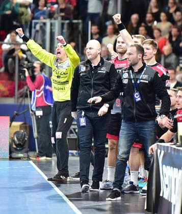 28 11 2019 Handball 1 Bundesliga Liqui Moly HBL Season 2019 2020 15 Matchday HC Erlangen Metropolregion Nürnberg HCE THW Kiel OGo Team Team Jubel Freude