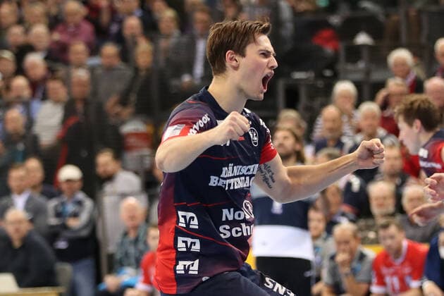 SG Flensburg Handewitt vs. Bergischer HC, LIQUI MOLY Handball Bundesliga, 28 11 19 Flensburg Magnus Roed SG Flensburg Handewitt, 77 cheers Copyright: xBEAUTIFULxSPORTS MarioxM.xKobergx