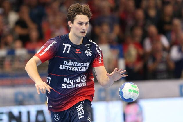 SG Flensburg Handewitt vs. Bergischer HC, LIQUI MOLY Handball Bundesliga, 28 11 19 Flensburg Magnus Roed SG Flensburg Handewitt, 77 with the speed bounce Copyright: xBEAUTIFULxSPORTS MarioxM.xKobergx