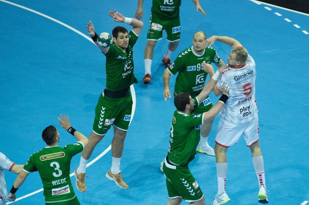 Neutral game scene Melsungen attack action game scene landscape landscape horizontal event event foxes Berlin vs MT Melsungen HBL Handball Bundesliga 2019 20 15 game day location place Max Schmeling Halle Berlin Germany Germany Europe Date Date 28 11 2019 Stiehl Photography